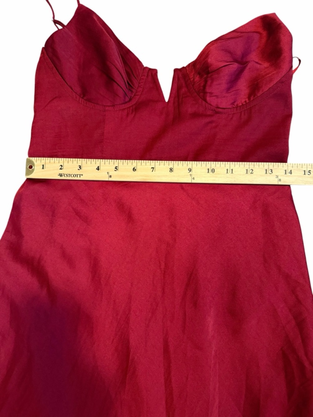 Selfie Leslie Lake Como Fitted Bodice Cami Strap Midi Dress‎ Cherry Large NWT - Picture 7 of 8